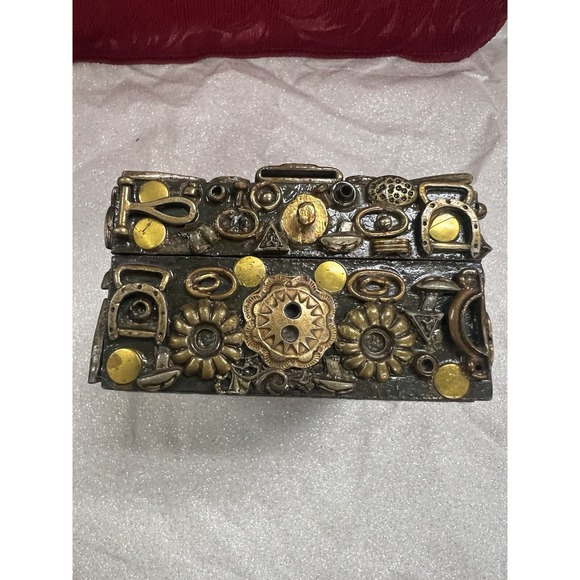 UNIQUE‎ VINTAGE TRINKET BOX A LITTLE OF ALL 4.5 X 3.5 (1505) - Picture 5 of 10